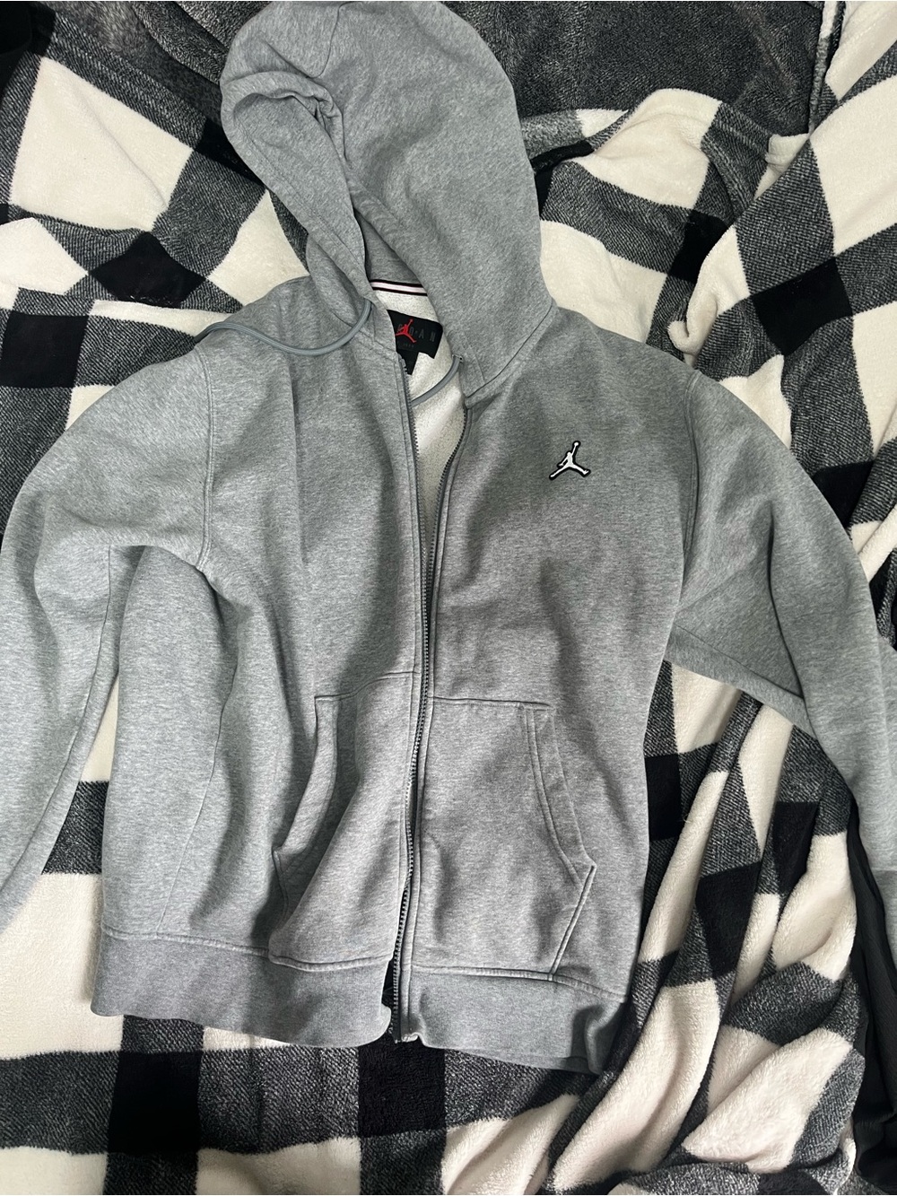 Jordan Gray Zip-Up Hoodie with Jumpman Logo